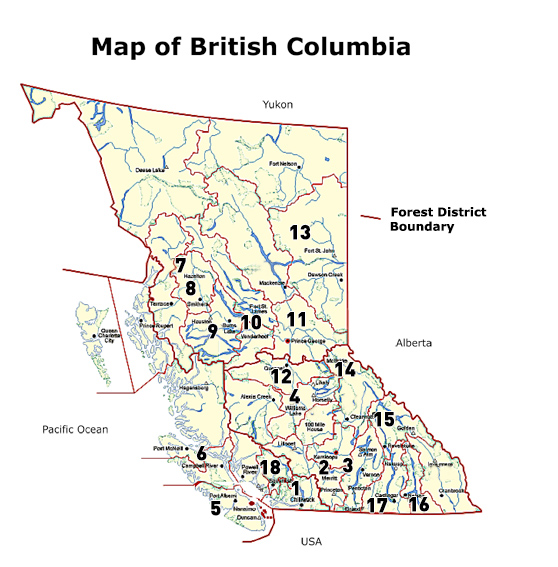 Bc Forest District Map About – Federation Of Bc Woodlot Associations